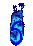 flaming blue S emoticon